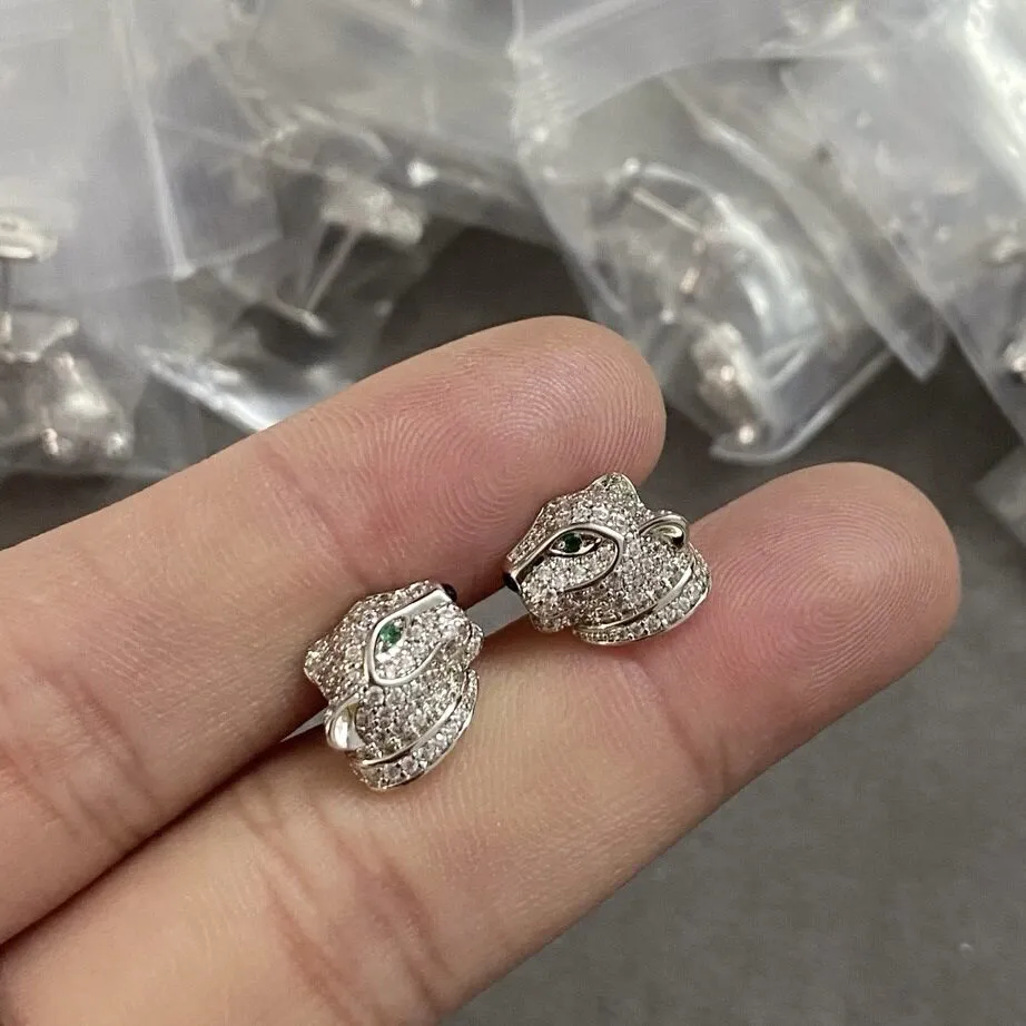 アクセサリー chigo Leopard Diamond Earring silver925 High End Leopard Head Vvs Diamond Earrings With From