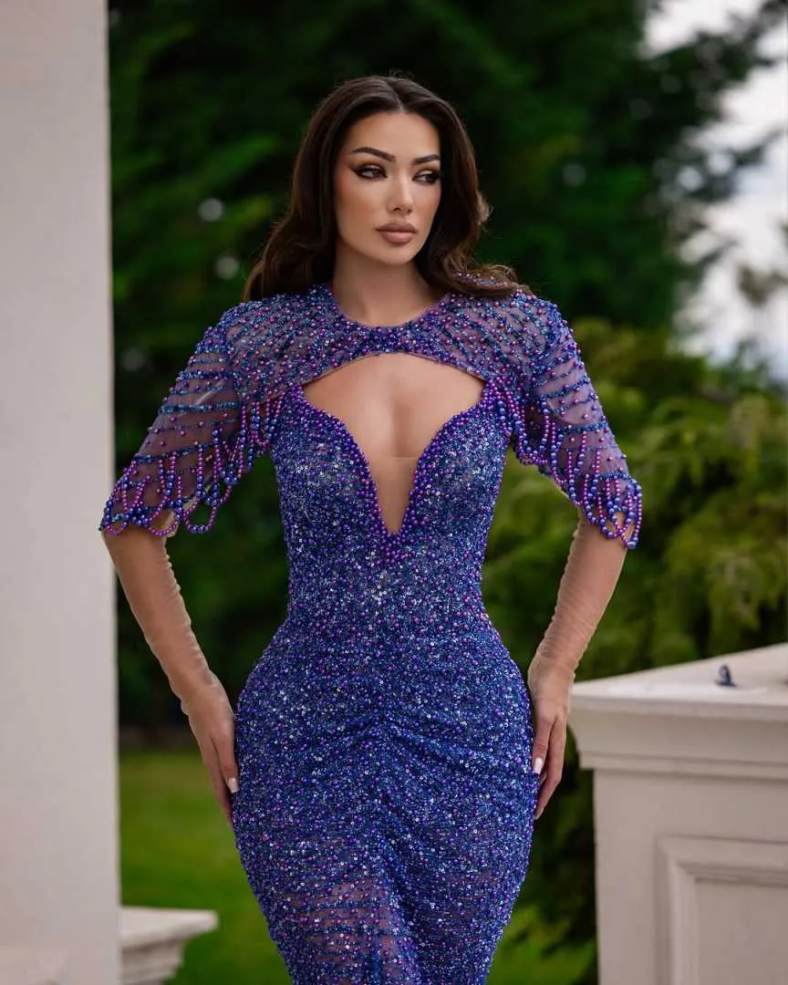 saudi arabia formal dress Customized Party Evening Beads Guest Long Mermaid Prom Dresses Red Carpet Gala Dresses saudi arabia traditional clothes