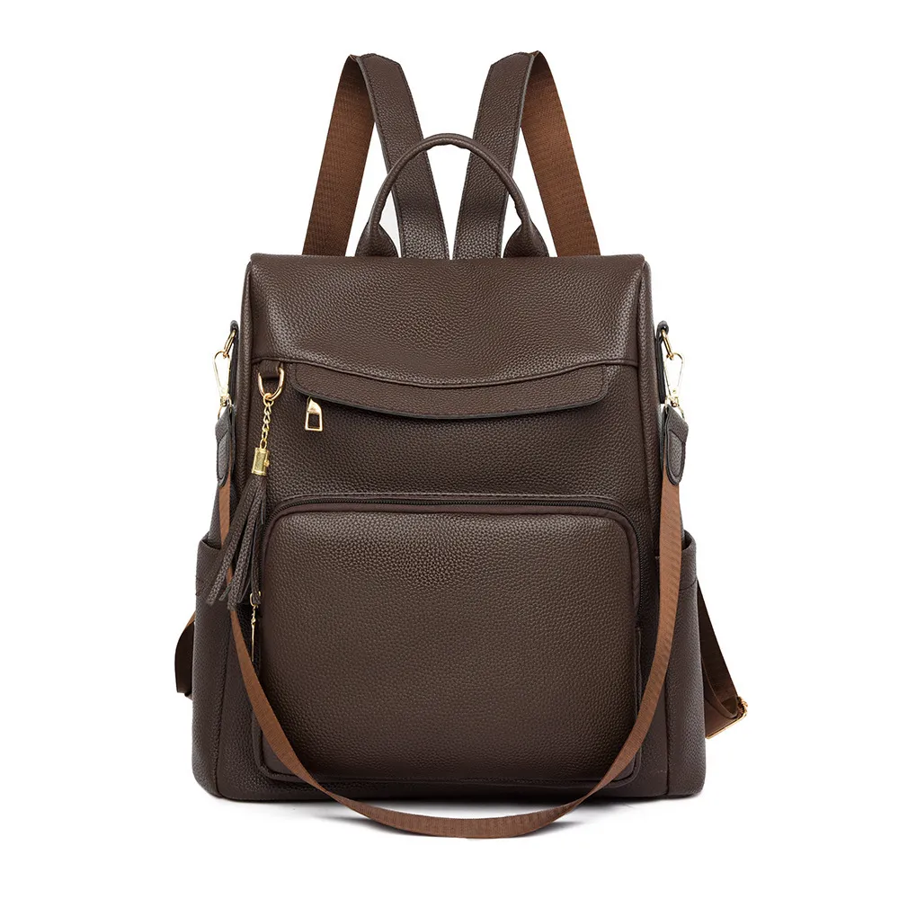 amazon brown faux leather backpack LATMAP For Women Men Vegan Backpack Purse Shoulder Bookbag 16 15.6 15 Inch Laptop Bag Handbags For Travel Work College Large : Electronics tanned cowhide and durable YKK zipper fittings brown faux leather backpack amazon