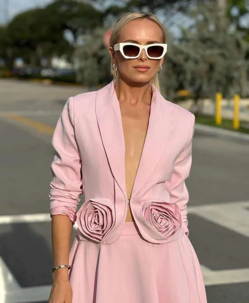 womens dress suits for graduation Pink Women Big Flowers... From Greatvip, Rs.9,070.37 jumpsuit graduation outfit pants