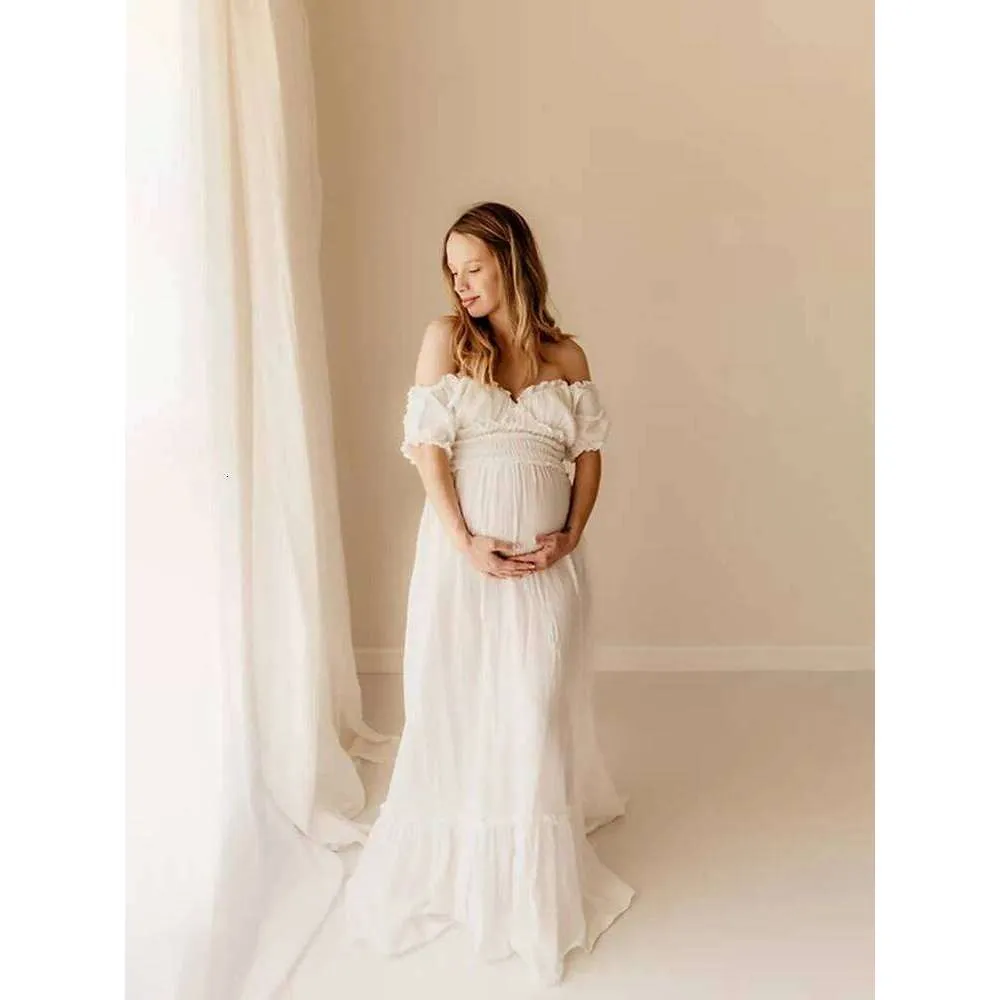 boho off the shoulder maternity dress Off Shoulder Maternity Dress Natural Fabrics ~ Plus Size Boho Session Gown ~ Colette