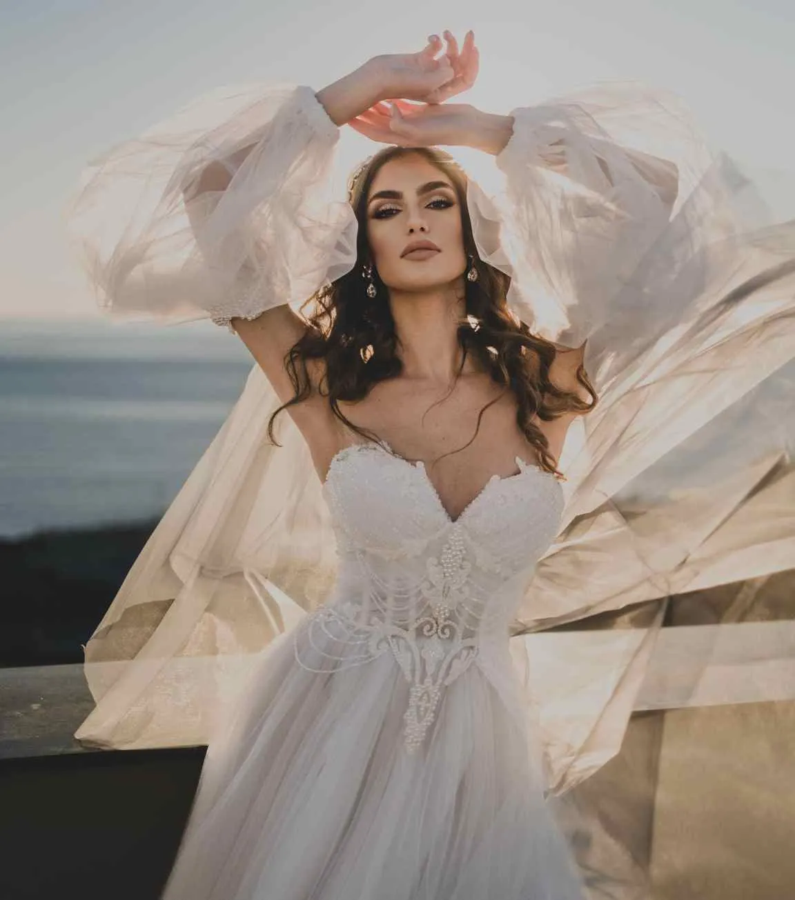 Boho V Neck Lace Wedding Dress Spaghetti Strap... From Amaretti, Rs.25,296.37