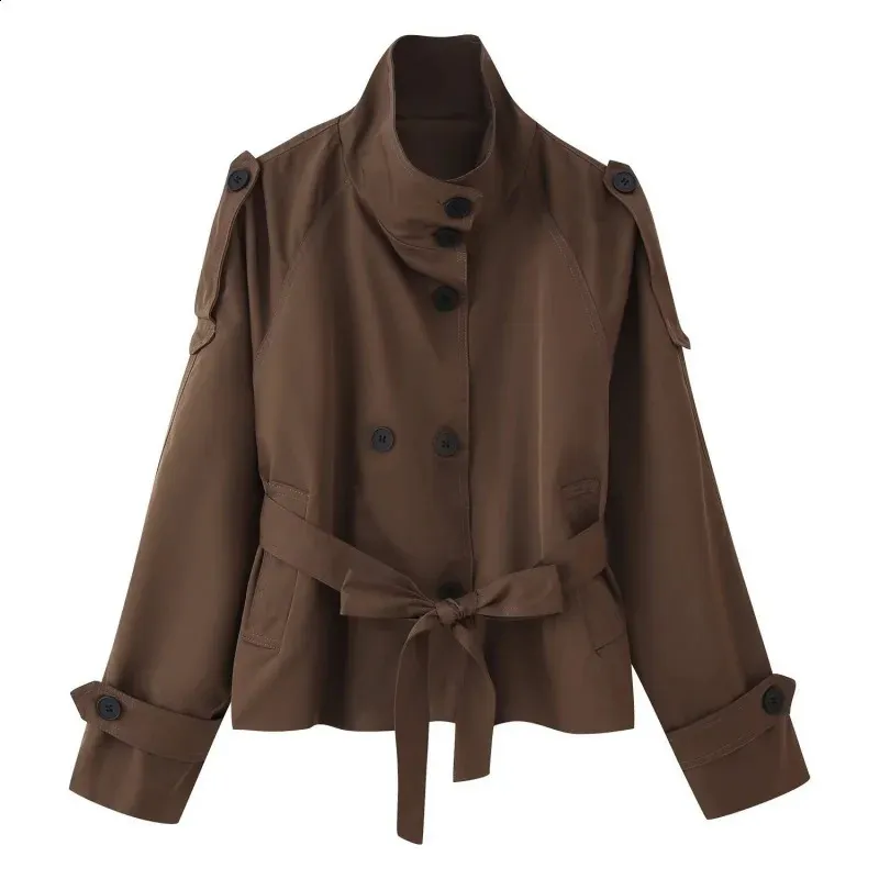 【新品未使用】Spring Short Trench 2026 Urban Style Spring Short Trench Coat Women Stand From
