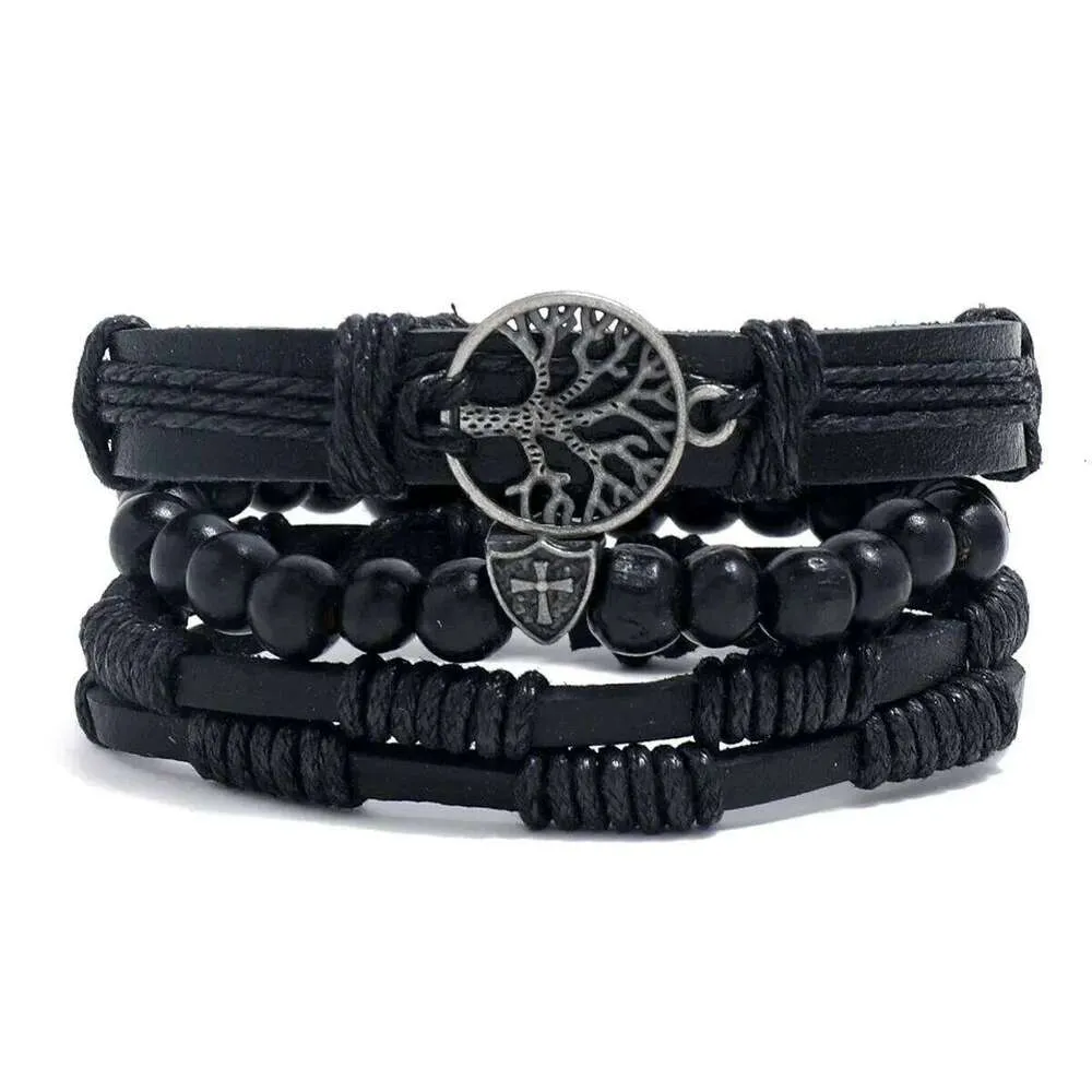 Set Braided Wrap Leather Bracelets For Men... From  display picture 1
