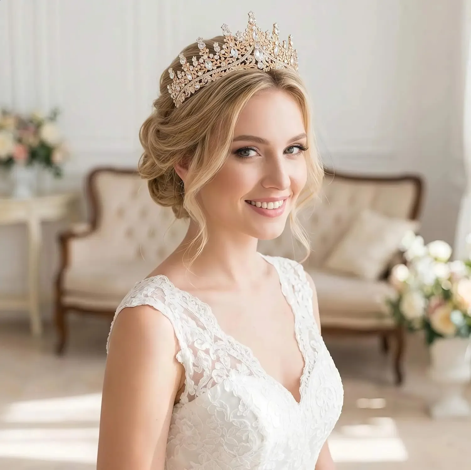 Queen Crowns Gold Crown For Women Crystal Princess... From  display picture 1