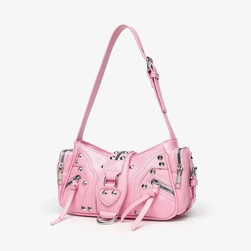 Y2K Women Shoulder Bag, PU Leather Vintage Rivet From Annides