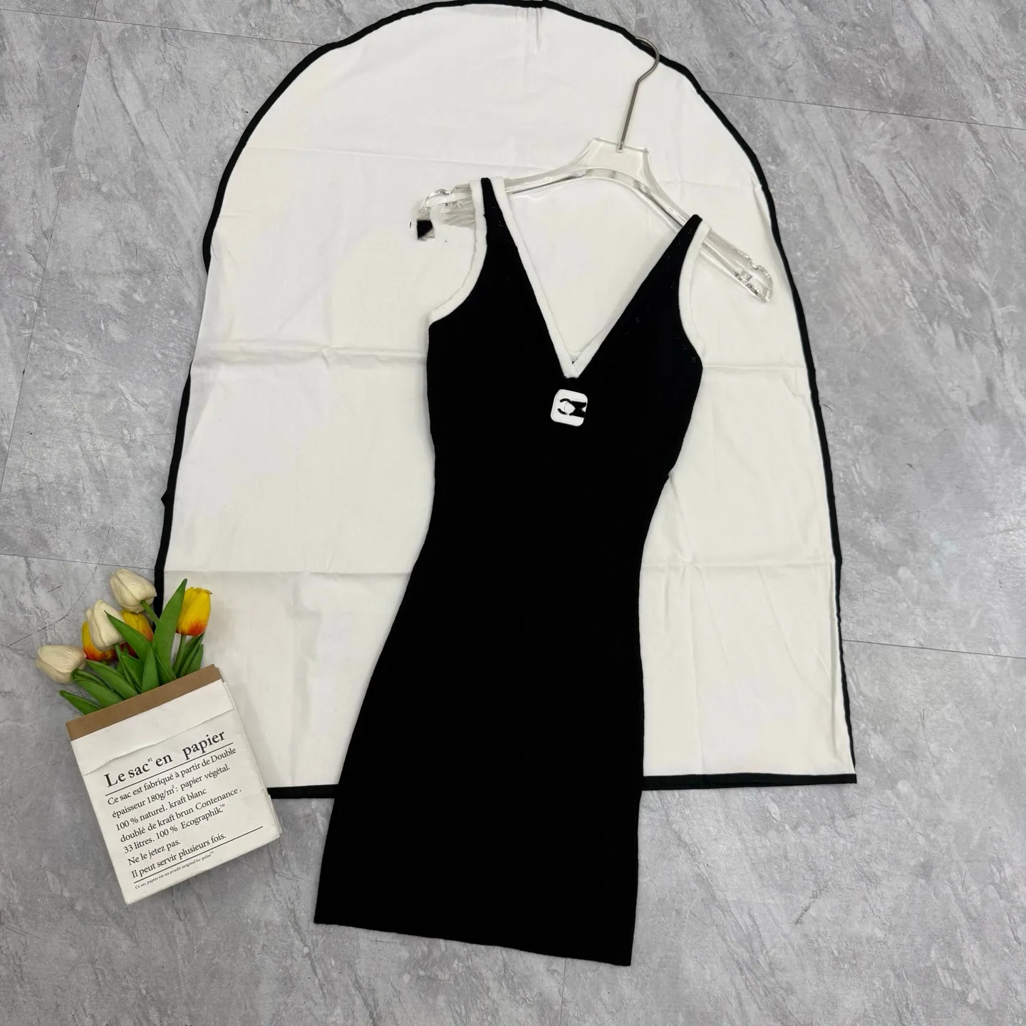 black bodycon dress with white collar 2026 CC Black/White V Neck Sleeveless Knit Bodycon... From Dhnicestore, Rs.4,102.67 architectural edge to the