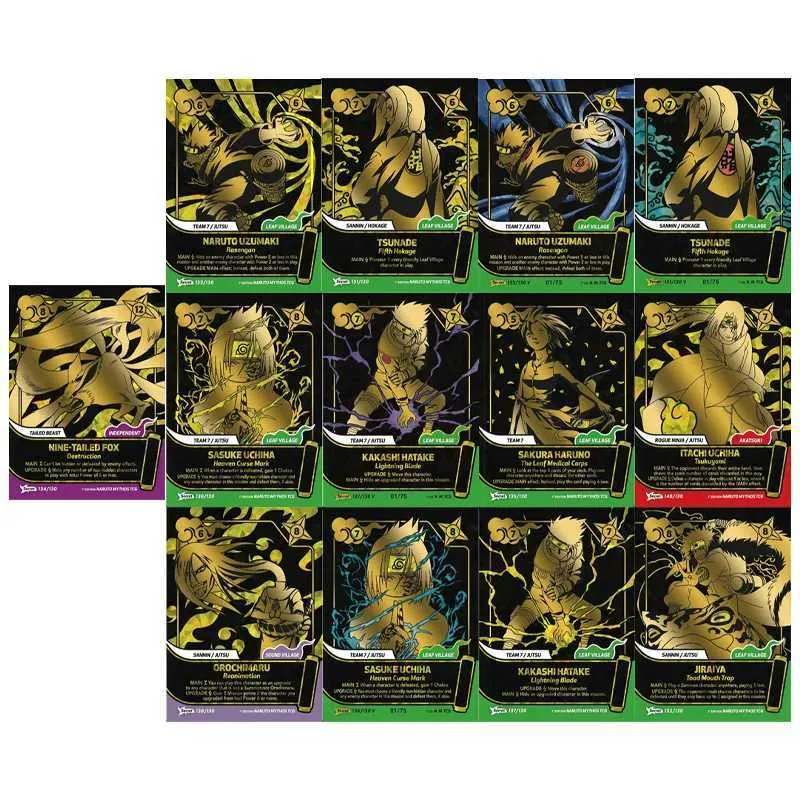 NARUTO DIY GOLDカード 英語版5枚セット DIY ENGLISH CARD Naruto Mythos TCG 22k Gold Foil From Liszonx