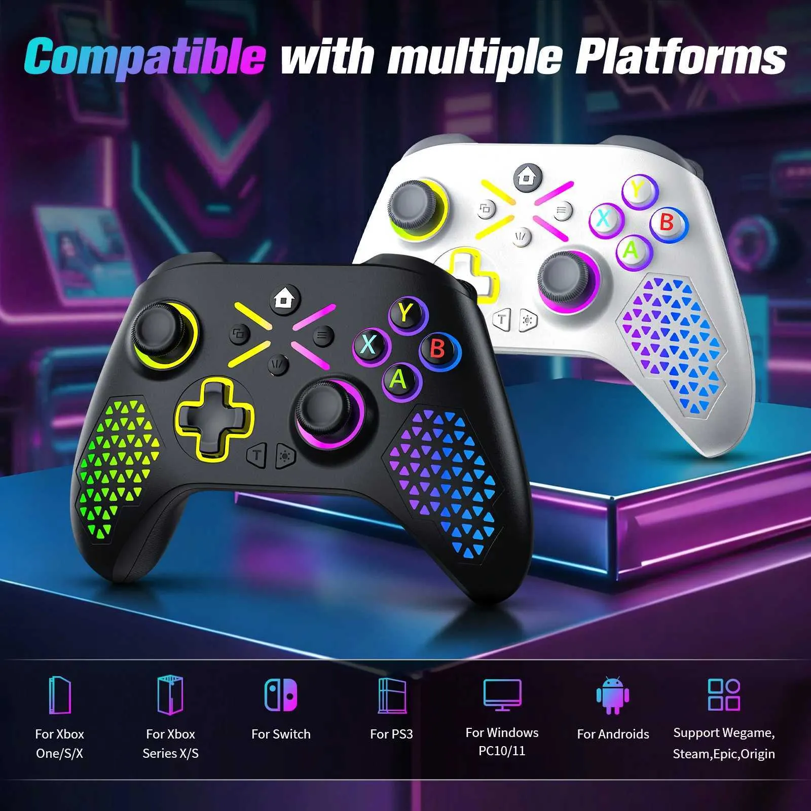 Xbox Controller Protoboard Turpow RGB Wireless Gamepad For Xbox One, Xbox Series... Game ...