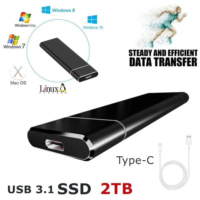 Portable External SSD Hard Drive, Mobile Solid State... Computer ...