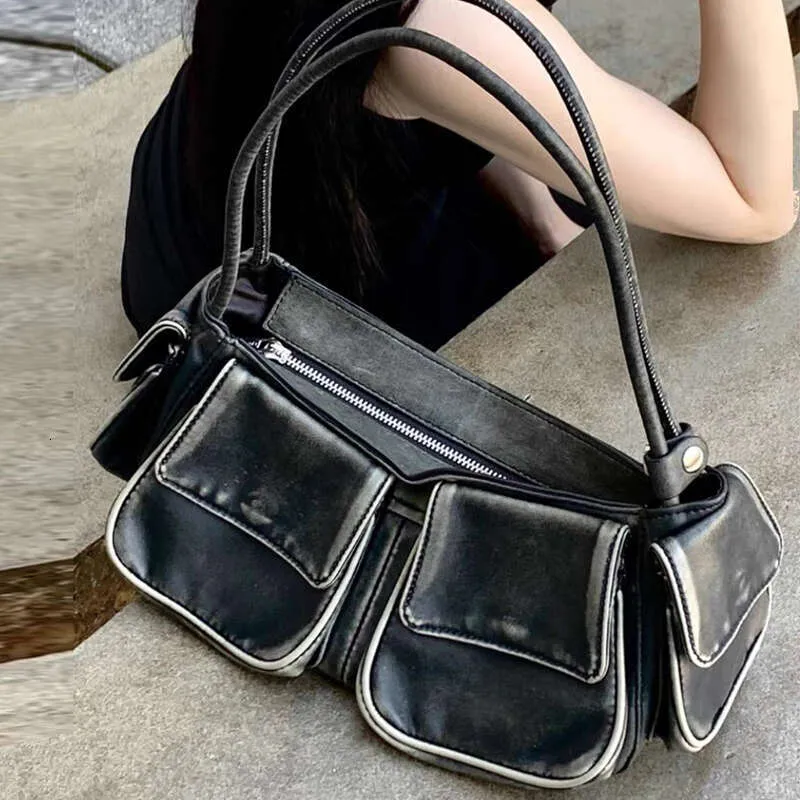 2024 New Vintage PU Leather Y2K Biker Moto Women Designer