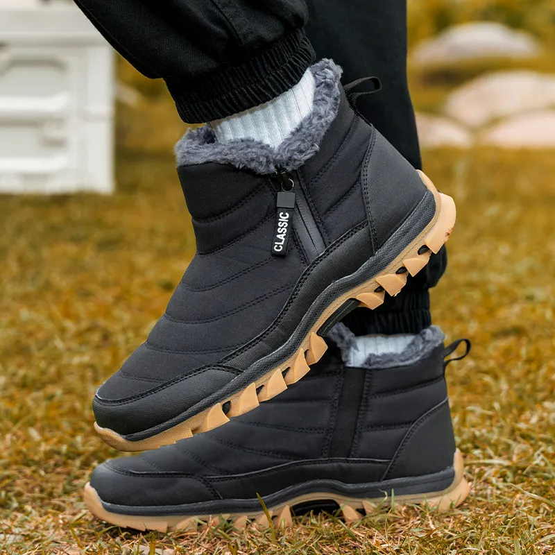 Men's Waterproof Winter Boots Ankle Hiking Shoes with Non-Slip Grip for  Outdoor Work Snow