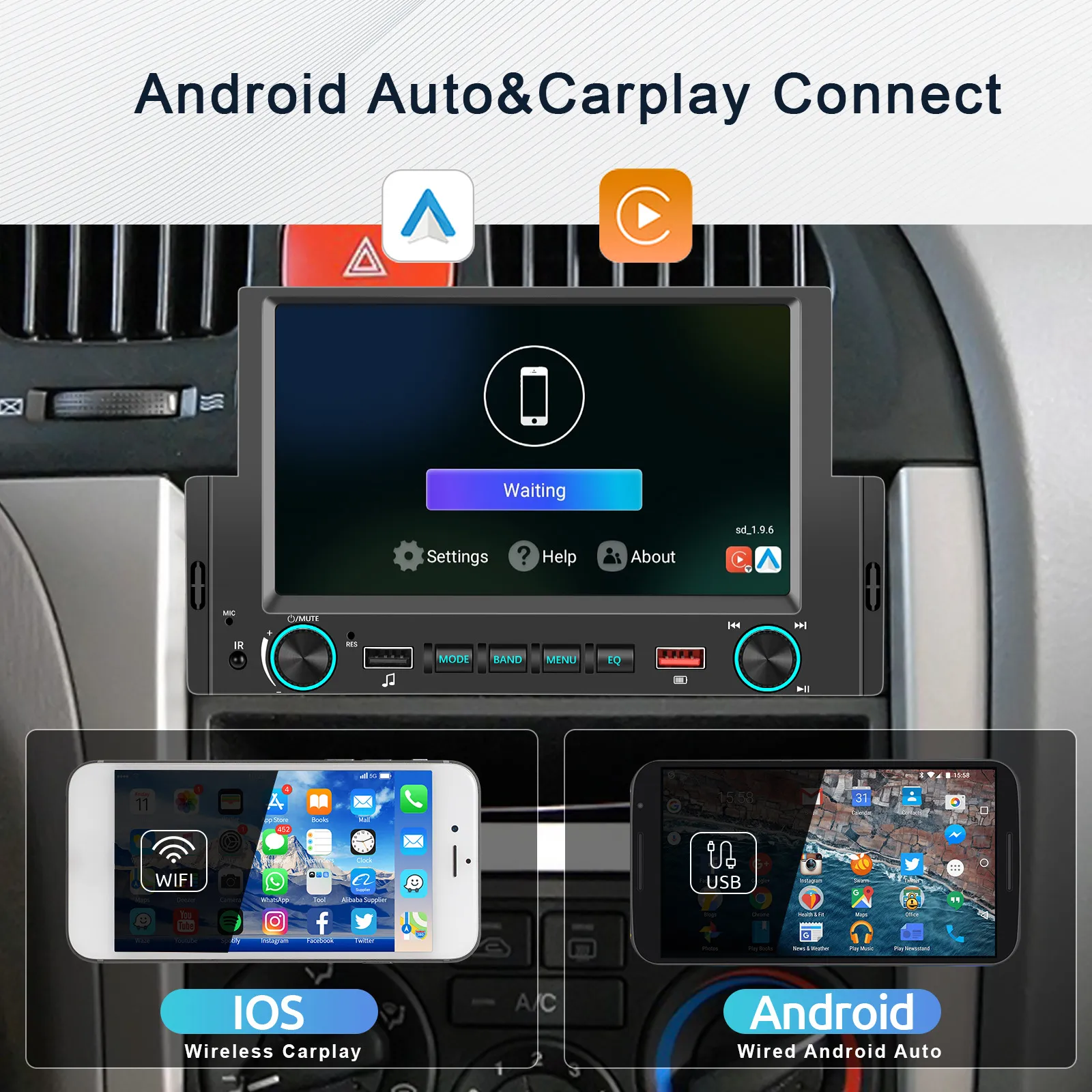 B170C Android Car Radio 6.2 Multimedia Player CarPlay, Android Auto ...