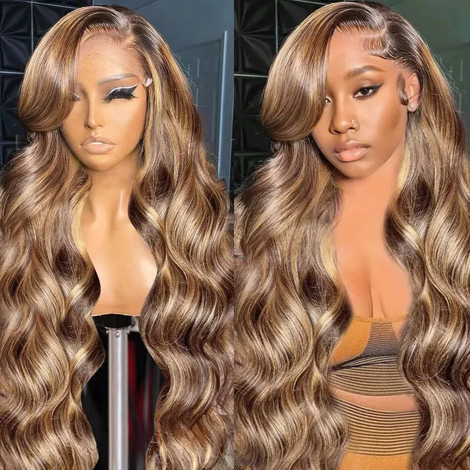 JE Human Hair Wig 26 Inch Blonde Long Wave 5x5 Silk Base HD  display picture 1