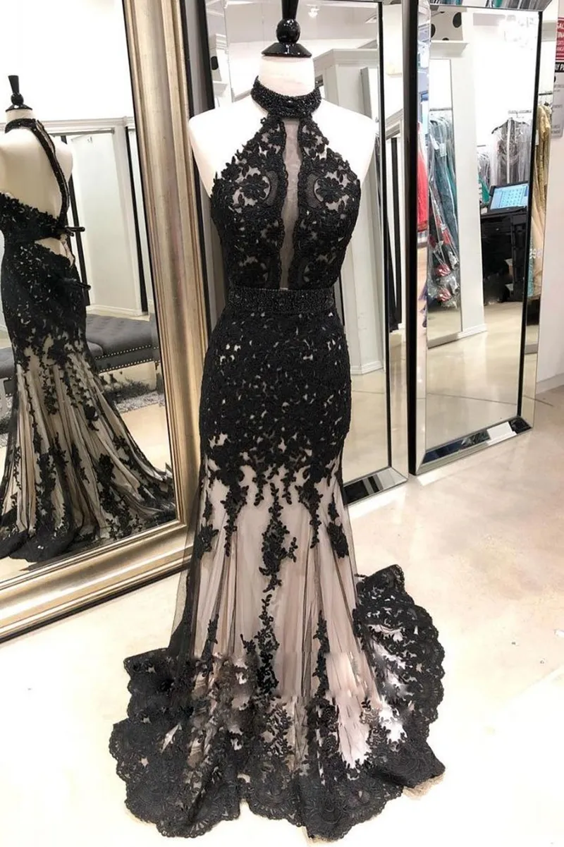 black lace boho wedding dress Black Bohemian Lace Wedding Dress with Fringe Sleeves