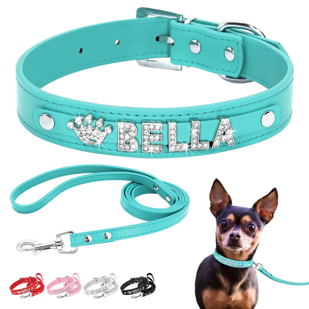Save Big on Bulk Personalized Rhinestone Dog Collars Dog Collars Bling  Rhinestone Pet Collar Set: Personalized Cat Collars With Leash For Small To 