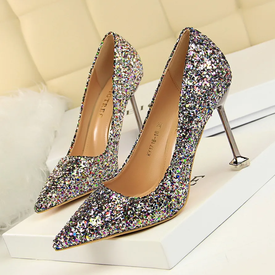 Wholesale Womens Pointed Toe High Heel Pump Gold Shoes For Women For Weddings Parties And Work At Only 26.81 DHgate.Com