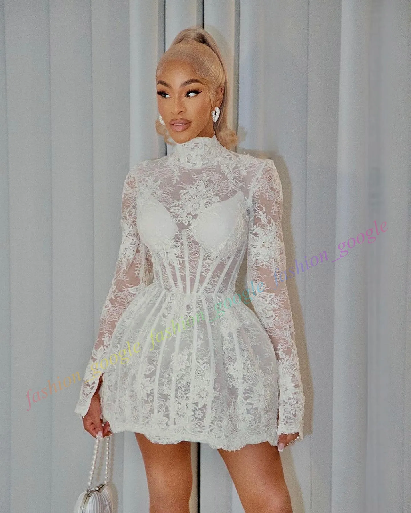 Lace Cocktail Dress Long Sleeve Corset Mini Gown... From Fashion_google,  $106.99 | DHgate.Com