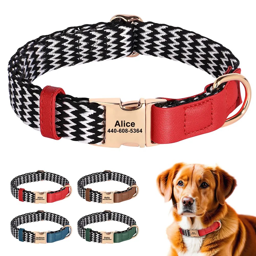 Free Engraved Dog Buckle Collar Anti Lost Pet Tag Collars