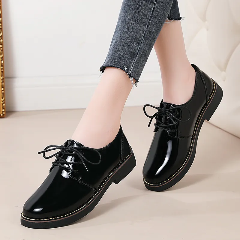 Bulk New British Style Oxford Flat Womens Oxford Shoes For Women Autumn Winter Platform Work Womens Oxford Shoes With Black Accents Zapatos Mujer From Dh1930107 47.08 DHgate.Com