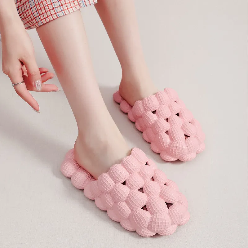 Sandale Plate à Glissière Rose PVC Pour Femme - Taille US 10 - Marque Thewhitebrand, Neuve En Boîte