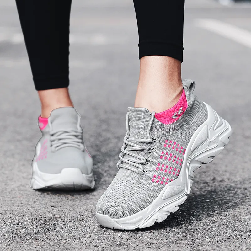 Summer Women Knitted Shoes Casual Lightweight Couple Sneakers