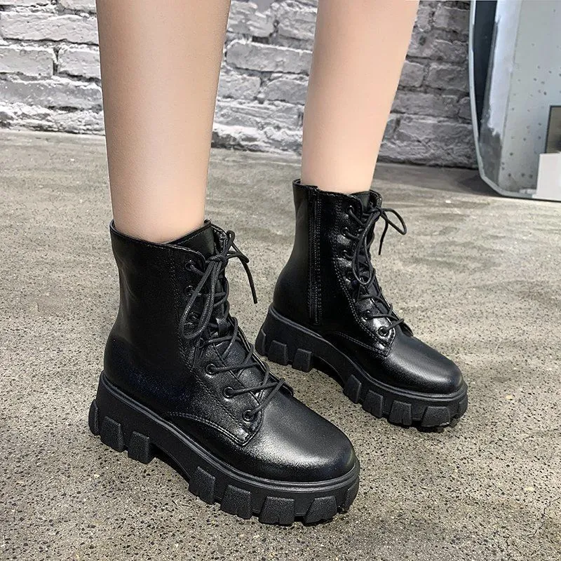 Stylish Genuine Leather Womens Work Short Boots For Women