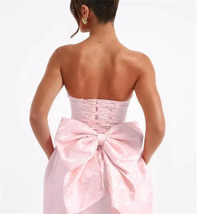 Womens Elegant Jacquard Homecoming Dress Temperament Short Mini Pleated  Skirt Tied Bow Slim Fit Sexy Party Clothing Bm3221 0218 From Myohmydress,  $63.1
