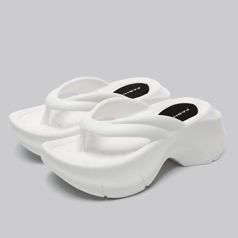 Save Big on Bulk Platform Chunky Wedge Heel Sandals Black Chunky Platform  Sandals: Women's Open Toe Wedge Heel Beach Flip Flops Ladies, Thick Sole  Non