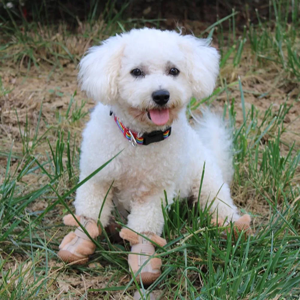 Durable Adjustable Plush Dog Hiking Boots for Winter Outdoor Walks