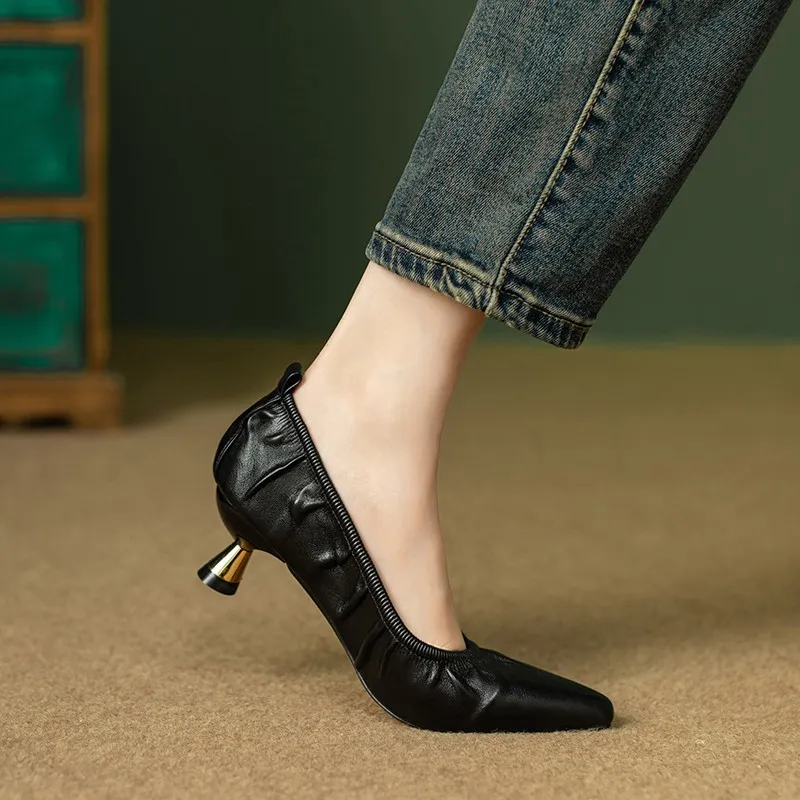 Women's Pointed Toe Pumps High Heels Slip-On Dress Shoes Narrow Width for  Career Functions