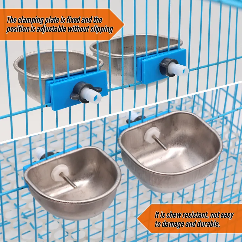 Hanging Water & Food Bowl For Pets - Fixed Feeding Basin For Cats, Dogs, Rabbits & Small Animals