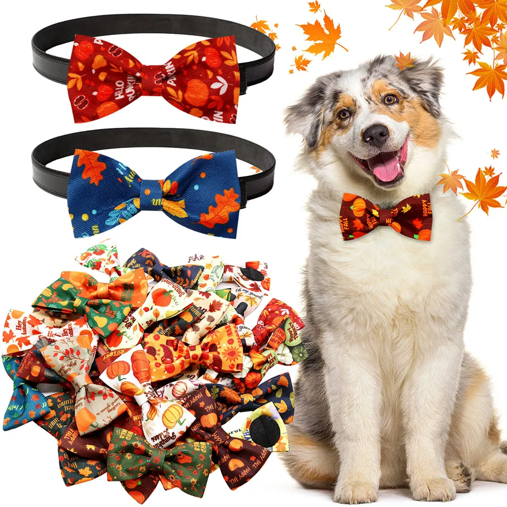 thanksgiving dog bow tie