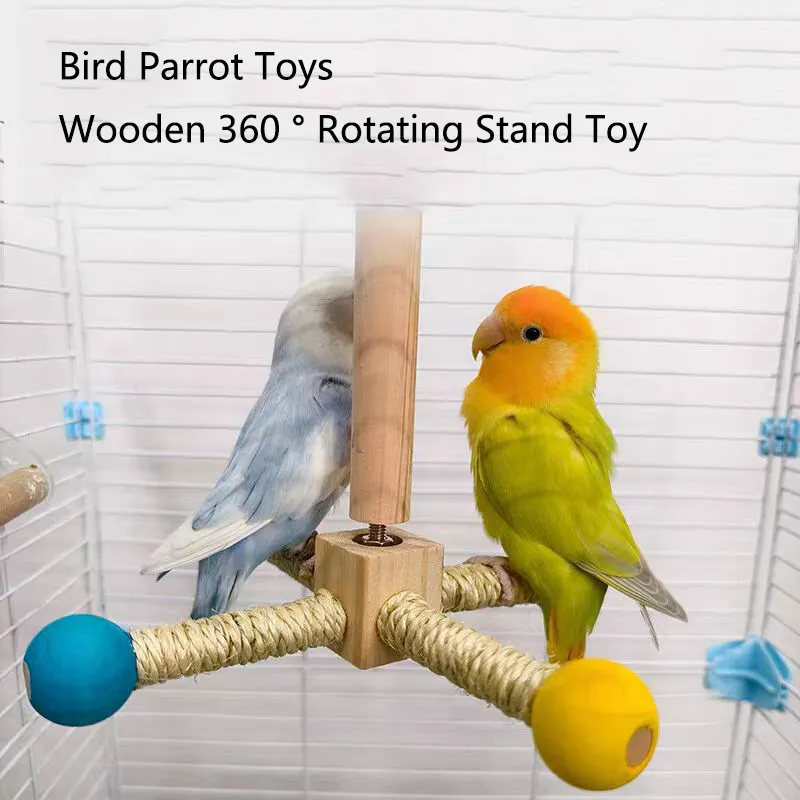 360° Rotating Wooden Parrot Toy Interactive Bird Exercise Climbing  Perch! Shop Now, Best Seller!