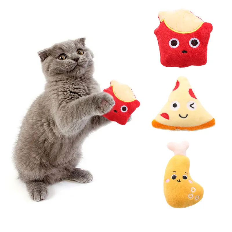 Plush Chicken Leg Pizza Food Shape Pizza Cat Toy With Mint Sticker Self Balancing Pet Supplies From Dh911189072 18.64 DHgate.Com