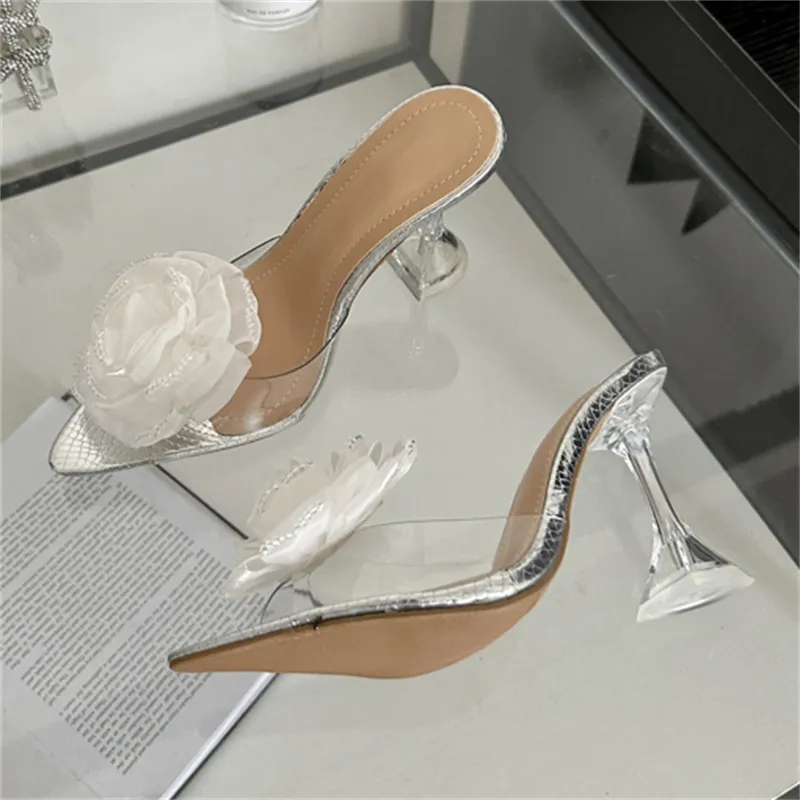 Transparent Platform Heels: Elegant Pointed Toe High Heel Sandals
