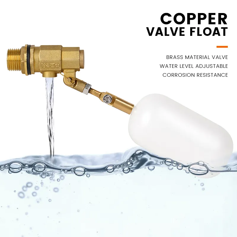 Robinet Flotteur Automatique DN15 Blanc - Pour Abreuvoir Bétail, Réservoir D'eau - Réglable En Angle, Pression 0.1-1.2 MPa - Plastique ABS Résistant - 7