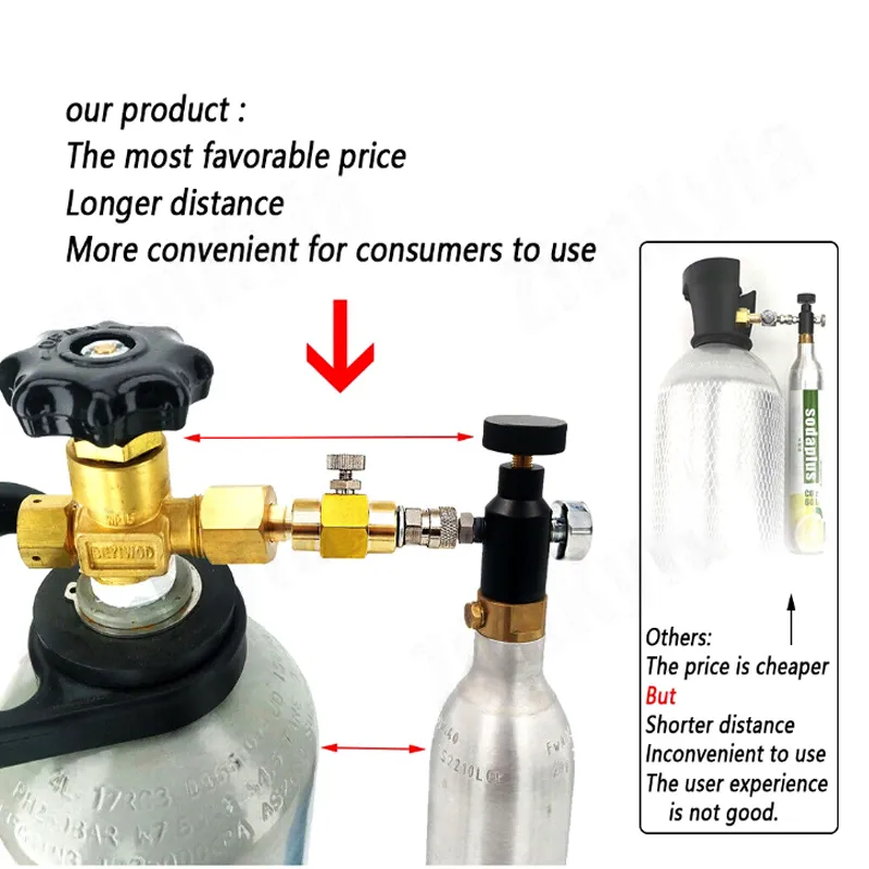 Adaptateur Réservoir En Laiton W21.8 Vers CGA320 - Convertisseur Pour Bouteilles De Gaz, Peintball, Aquariums - 2