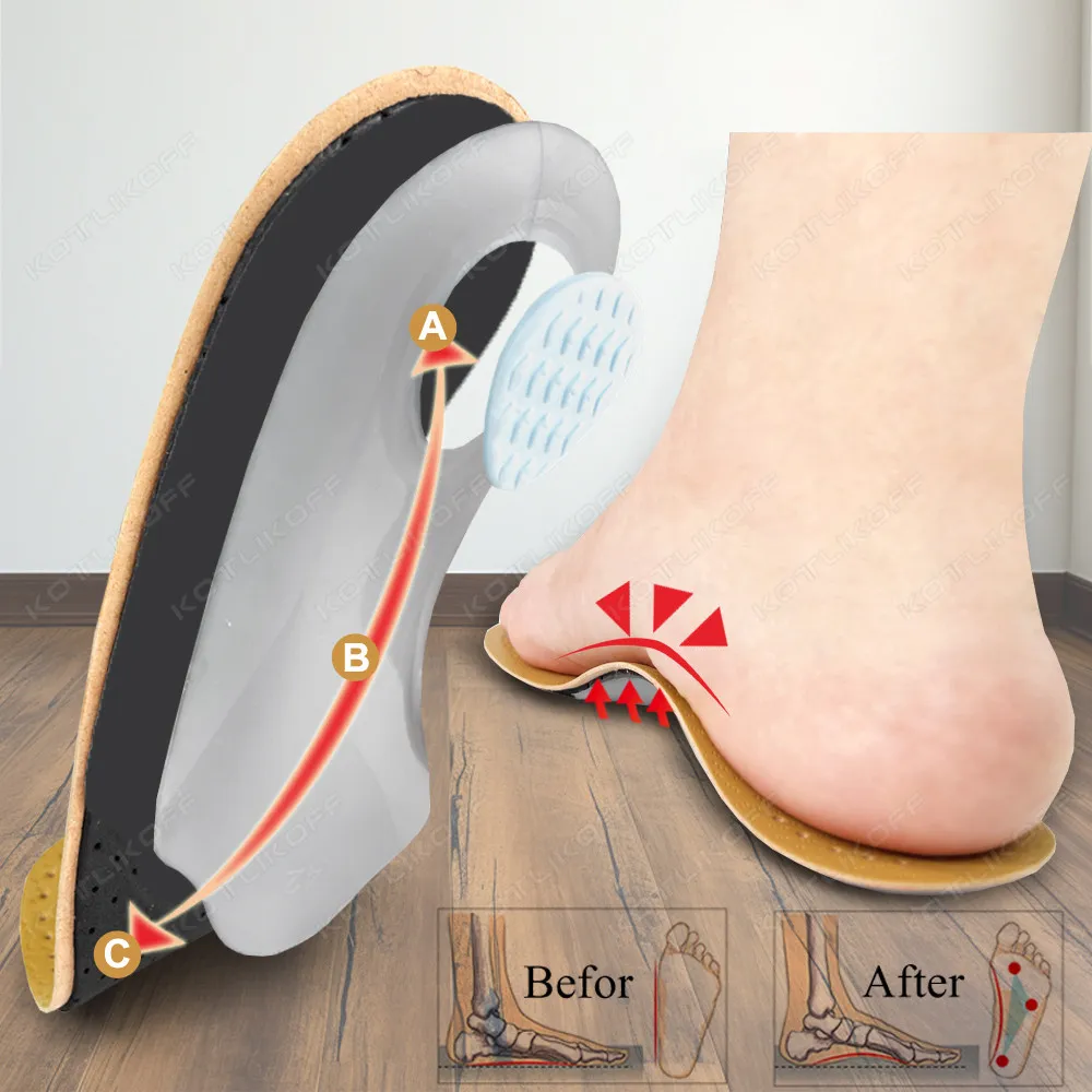 Shoe Insoles Best Arch Insoles For Flat Feet Leather Orthopedic