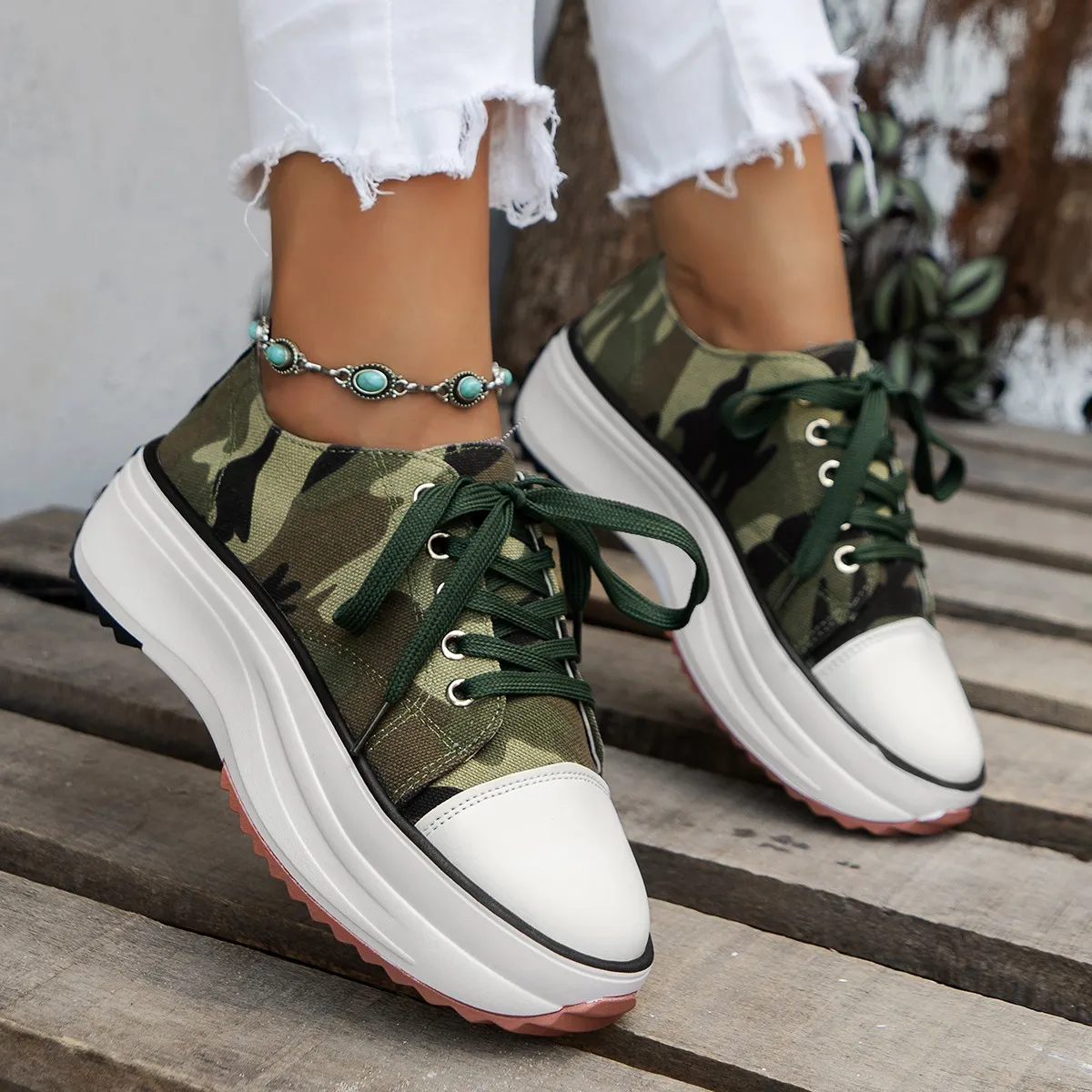 Womens Camouflage Platform Sneakers Buy Women's Hidden Heel Camo
