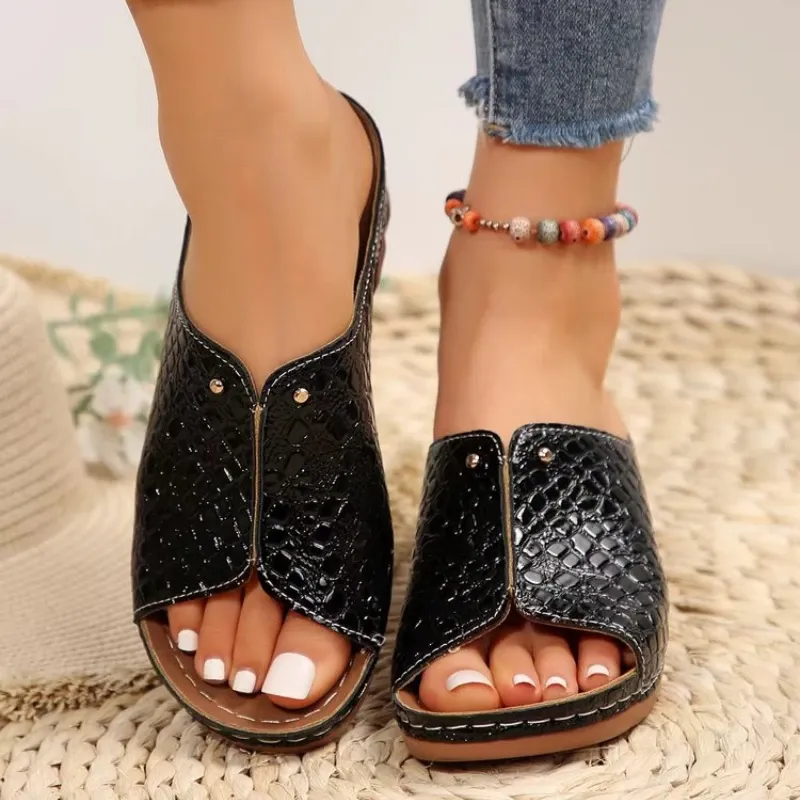 Casual Shoes Women Wedges Sandals Buckle Strap Platform Slides C 並行輸入品