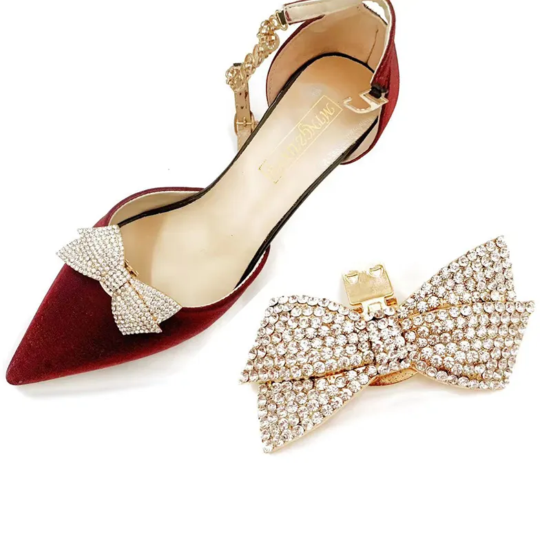 Wedding Heels: Rhinestone Wedding Shoes Bowknot Shoe Clips
