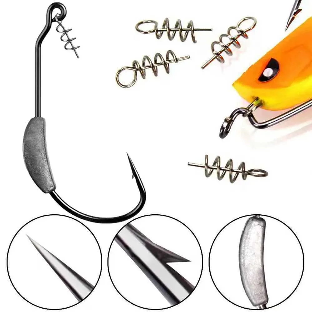 thumbnail interactive-video image 1 of SHUNWEI 25 Pcs/Box Weighted Swimbait Hooks, Weighted Fishing Hooks Saltwater 1 of 13