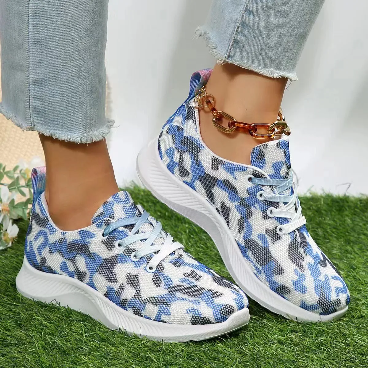Leopard Print Womens Camo Tennis Shoes Leopard Sneakers For Women