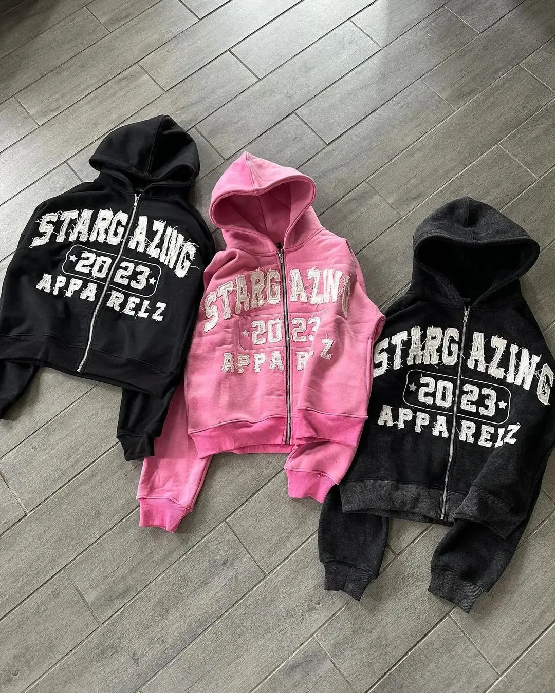 Letter Embroidery Hoodie Sport Sweatshirt Loose Fit Harajuku Style 