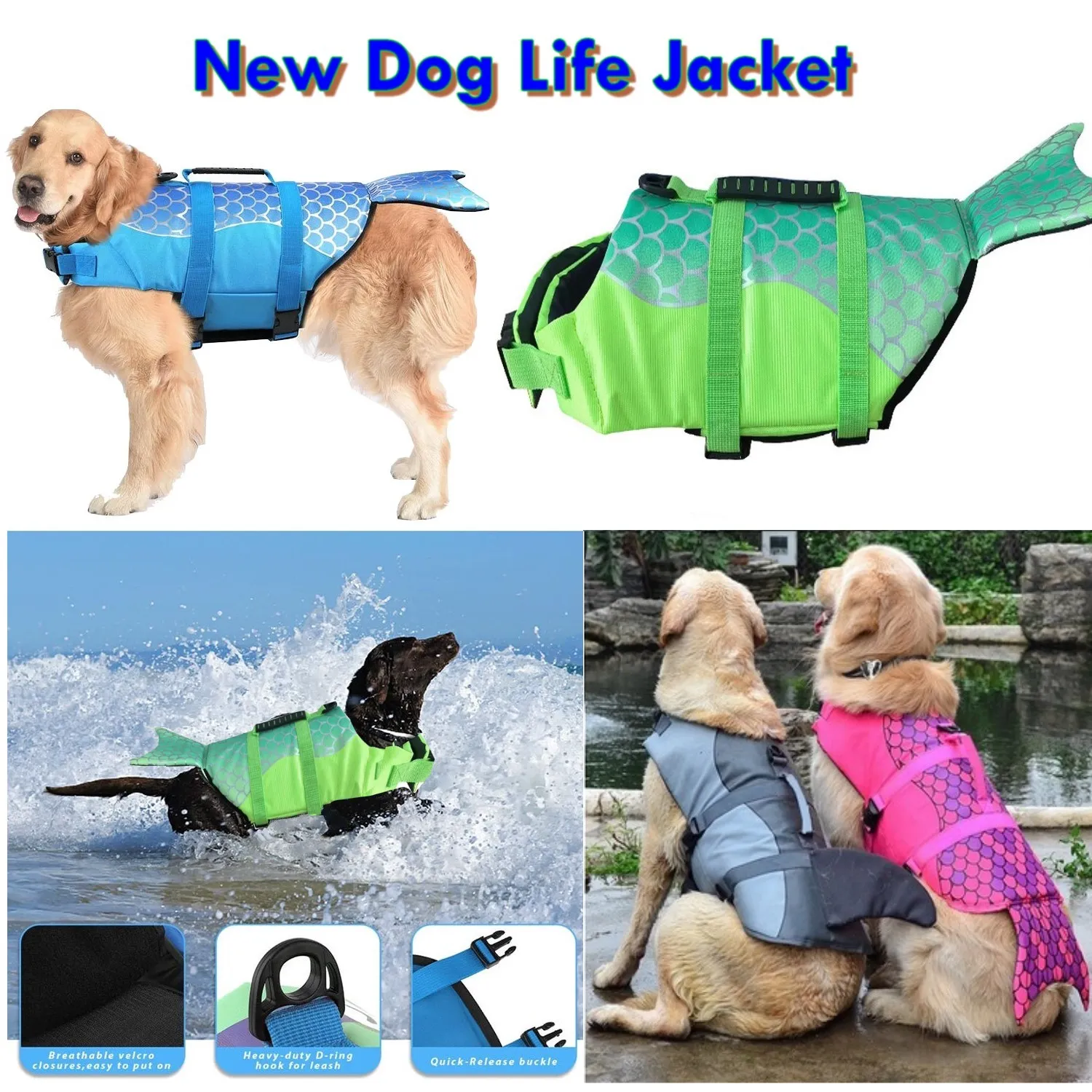Fishing Life Jacket Seachoice Dog Life Vest Adjustable XS (7 - Main Image