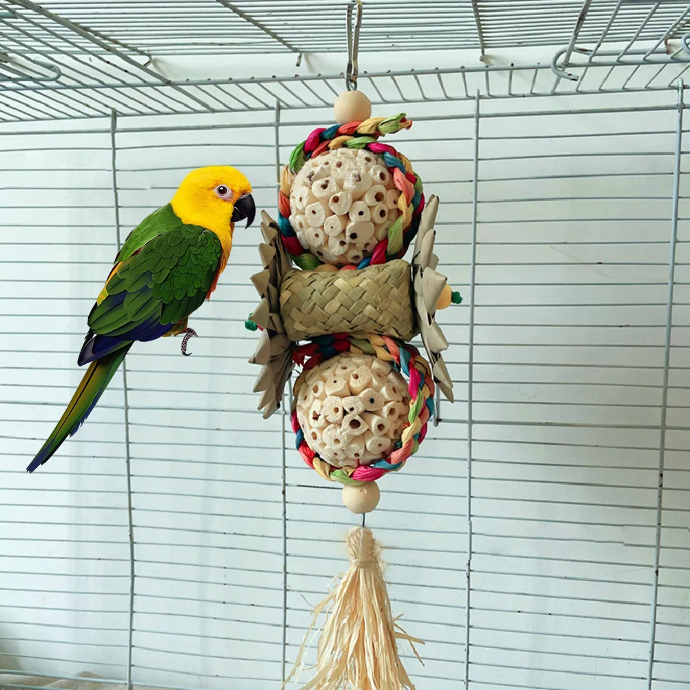 Colorful Parrot Toys for Budgies Cockatiel Chewing Foraging Cage Accessories