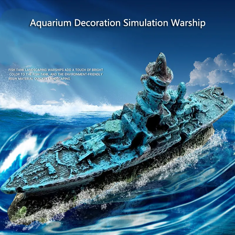 Resin Self Sustaining Fish Tank With Simulated Warship Design For Aquarium Rock Cave Building And Landscaping From Dh5012108 42.17 DHgate.Com