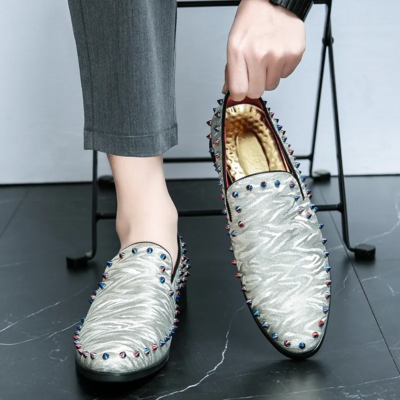 Mens Tassel Loafers: Stylish Leather Dress Shoes, Leopard  display picture 3
