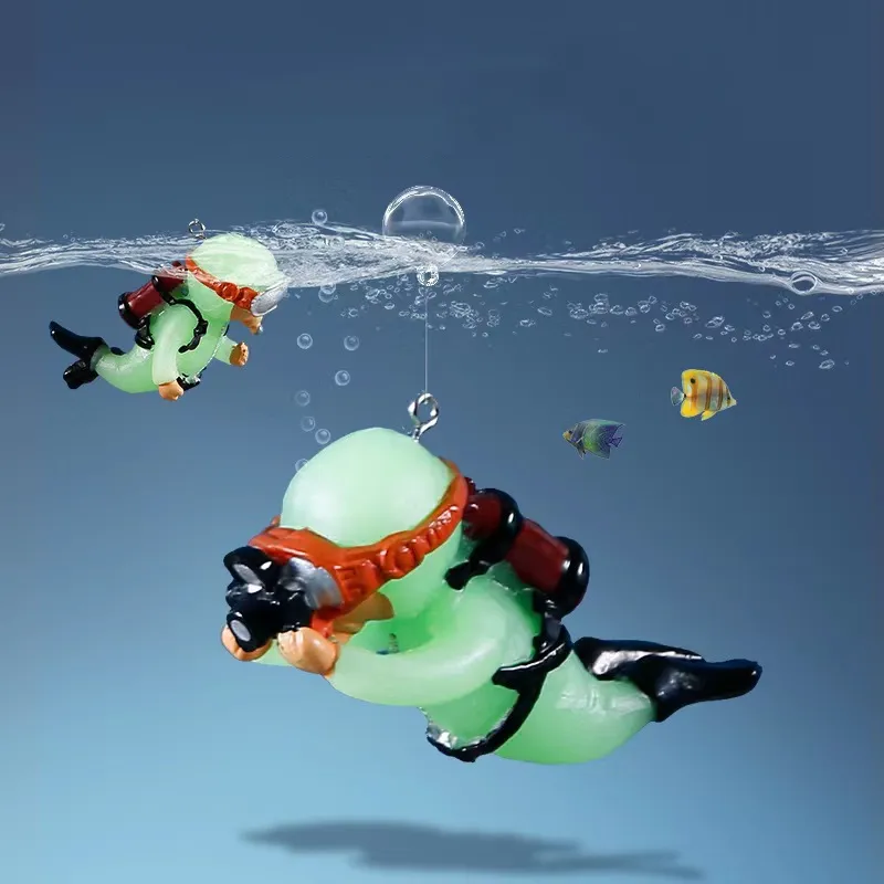 fish tank scuba diver accessories DOITOOL Decor Treasure Chest Aquarium Ornament Decorative Fish Tank Accessory for Aquariums Desktop Displays and Underwater Scene Setup 4.33X3.54X2.36In : Pet Supplies which make it safe for fish. Fish Tank Decorations Luminous Green